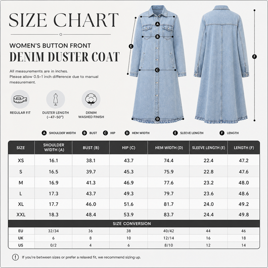 Women's Button Front Denim Coat