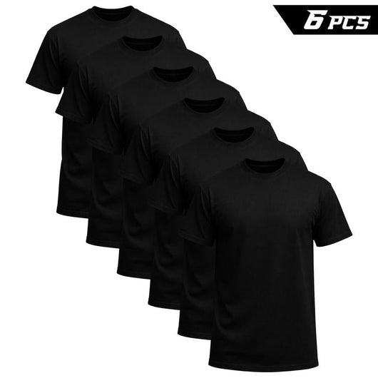 Multi Pack Men's Black Crew Neck T-Shirt