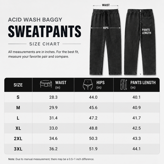 3 Pack Acid Wash Baggy Sweatpants