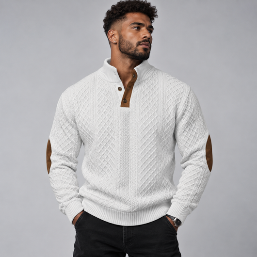 3-Pack Jacquard Knit Henley Sweater
