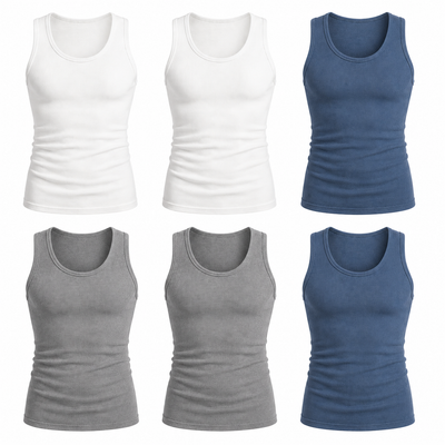 Premium Ultra-Soft Cotton Fitted Tanks (3 Pack/ 6 Pack)