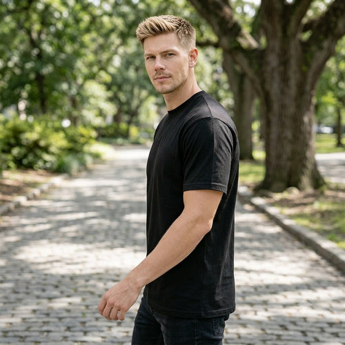 Multi Pack Men's Black Crew Neck T-Shirt