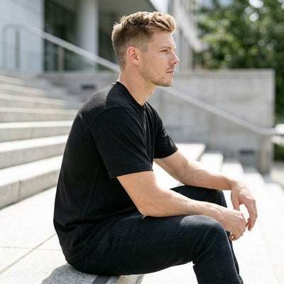 Multi Pack Men's Black Crew Neck T-Shirt