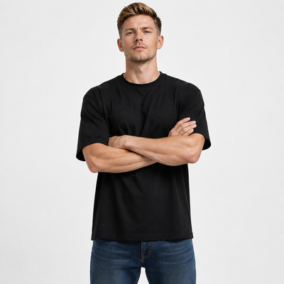 Multi Pack Men's Black Crew Neck T-Shirt