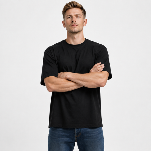 Multi Pack Men's Black Crew Neck T-Shirt