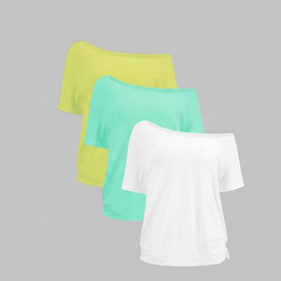 Women's Off-Shoulder Basic Tee 3-Pack