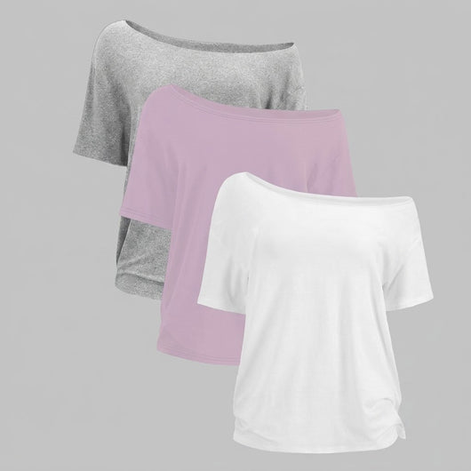 Women's Off-Shoulder Basic Tee 3-Pack