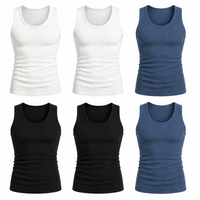Premium Ultra-Soft Cotton Fitted Tanks (3 Pack/ 6 Pack)