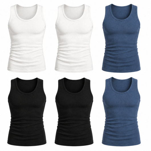 Premium Ultra-Soft Cotton Fitted Tanks (3 Pack/ 6 Pack)