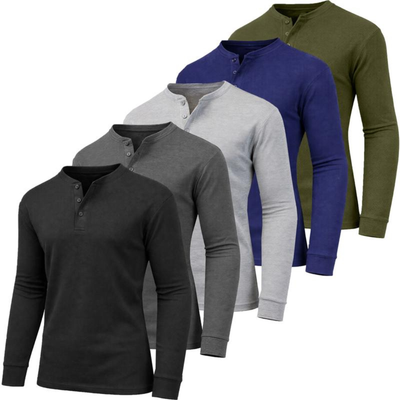 5-Pack Waffle-Knit Thermal Shirts
