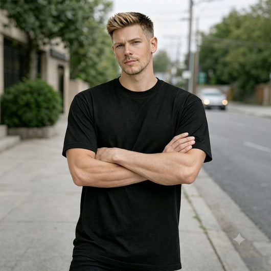 Multi Pack Men's Black Crew Neck T-Shirt