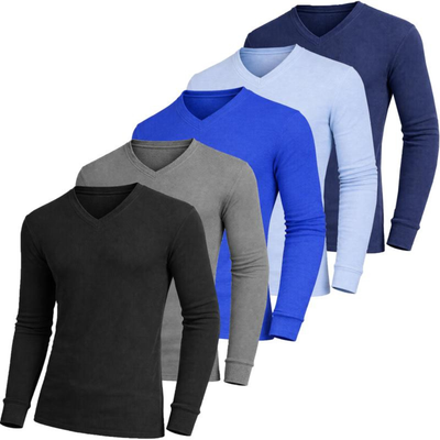 5-Pack Waffle-Knit Thermal Shirts