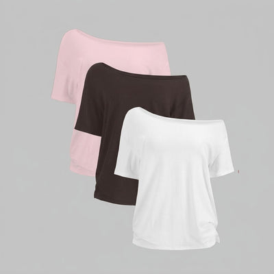 Women's Off-Shoulder Basic Tee 3-Pack