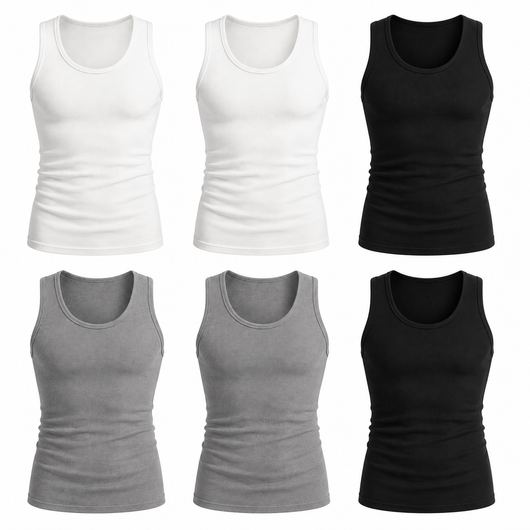 Premium Ultra-Soft Cotton Fitted Tanks (3 Pack/ 6 Pack)