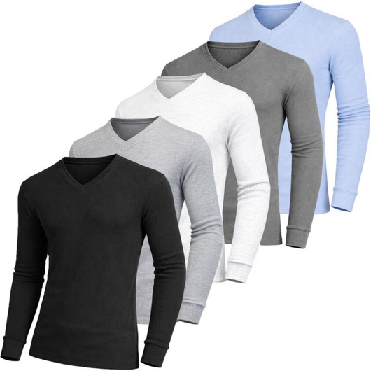 5-Pack Waffle-Knit Thermal Shirts