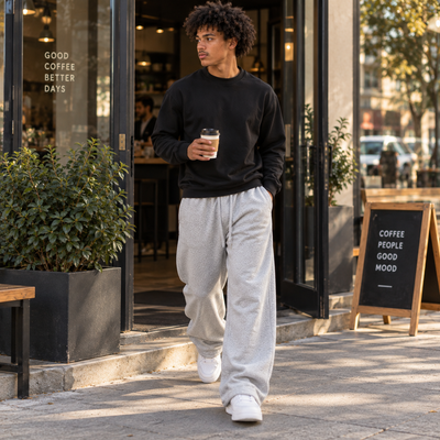 350 GSM 'Heather Grey' Fleece Sweatpants