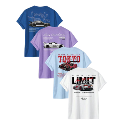 4-Pack Graphic Car Tees