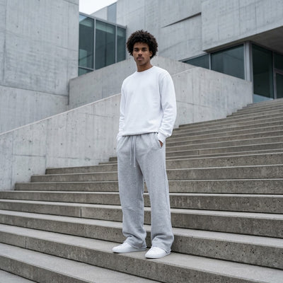 350 GSM 'Heather Grey' Fleece Sweatpants