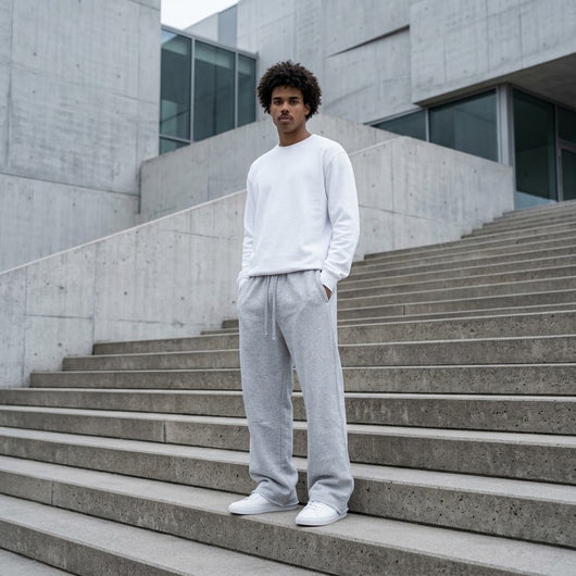 350 GSM 'Heather Grey' Fleece Sweatpants