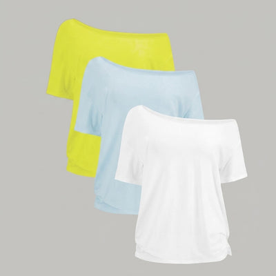 Women's Off-Shoulder Basic Tee 3-Pack