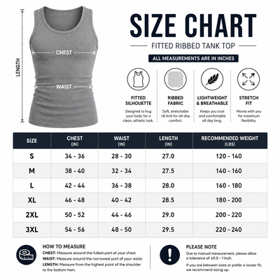 Premium Ultra-Soft Cotton Fitted Tanks (3 Pack/ 6 Pack)