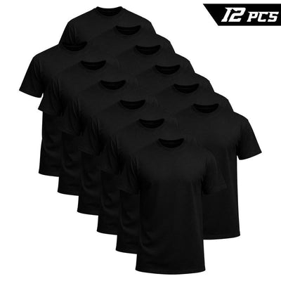 Multi Pack Men's Black Crew Neck T-Shirt