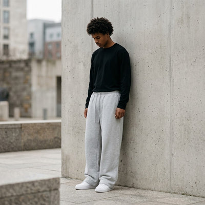 350 GSM 'Heather Grey' Fleece Sweatpants