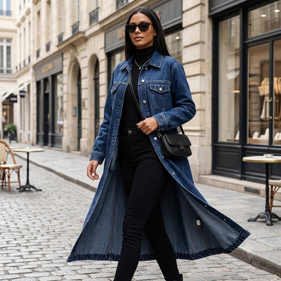 Women's Button Front Denim Coat