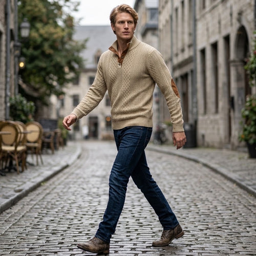 3-Pack Jacquard Knit Henley Sweater