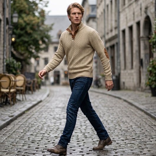 3-Pack Jacquard Knit Henley Sweater