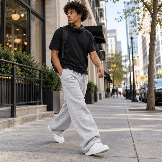 350 GSM 'Heather Grey' Fleece Sweatpants