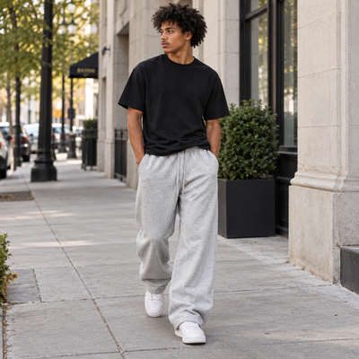 350 GSM 'Heather Grey' Fleece Sweatpants