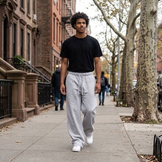 350 GSM 'Heather Grey' Fleece Sweatpants