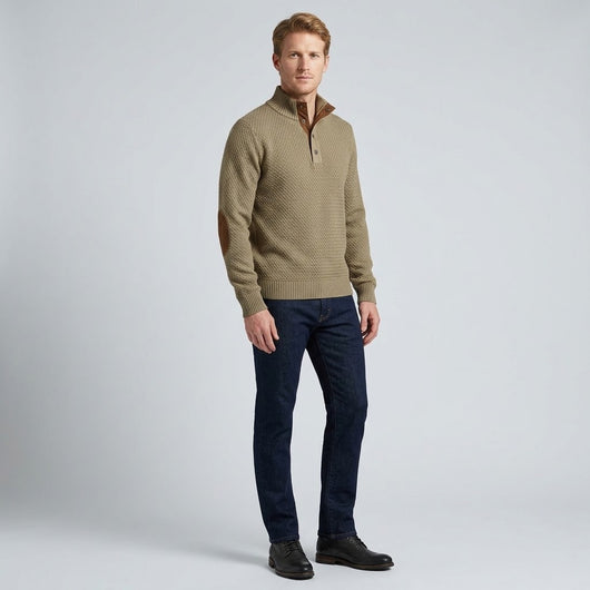 3-Pack Jacquard Knit Henley Sweater