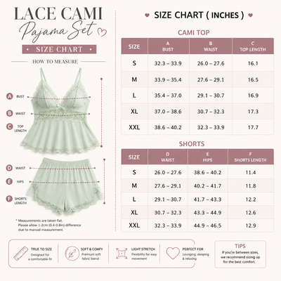 Women's Plain Lace Patchwork Bow Decor Cami Pajama Set