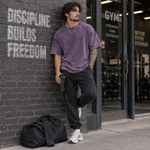 4-Pack Unisex Oversized Heavyweight Acid-Wash T-Shirt