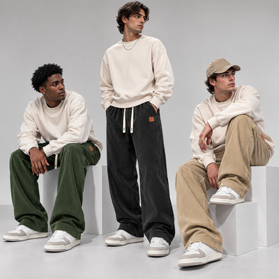3-Pack Woven Wide-Leg Pants