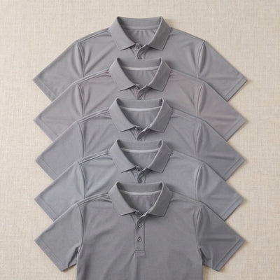 Men's 5-Pack Dry-Fit Moisture-Wicking Polo Shirts