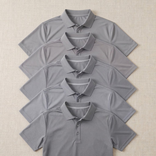 Men's 5-Pack Dry-Fit Moisture-Wicking Polo Shirts